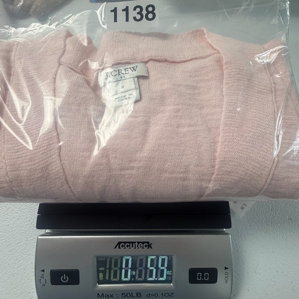 J.Crew Light Pink Cotton Button Cardigan Sweater S Coquette Preppy Minimalist - Picture 10 of 10